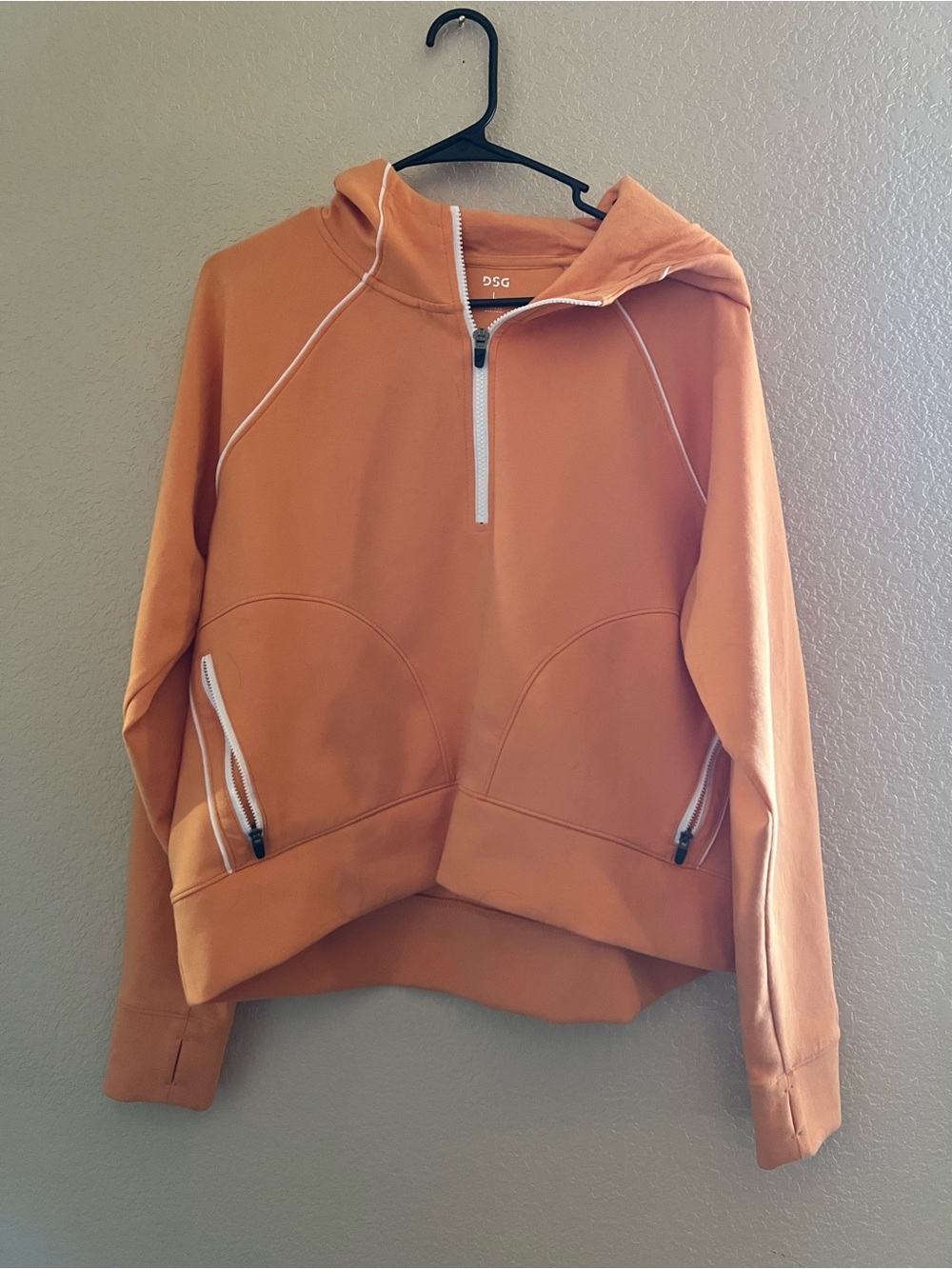 DSG Orange & White Half Zip Hoodie
